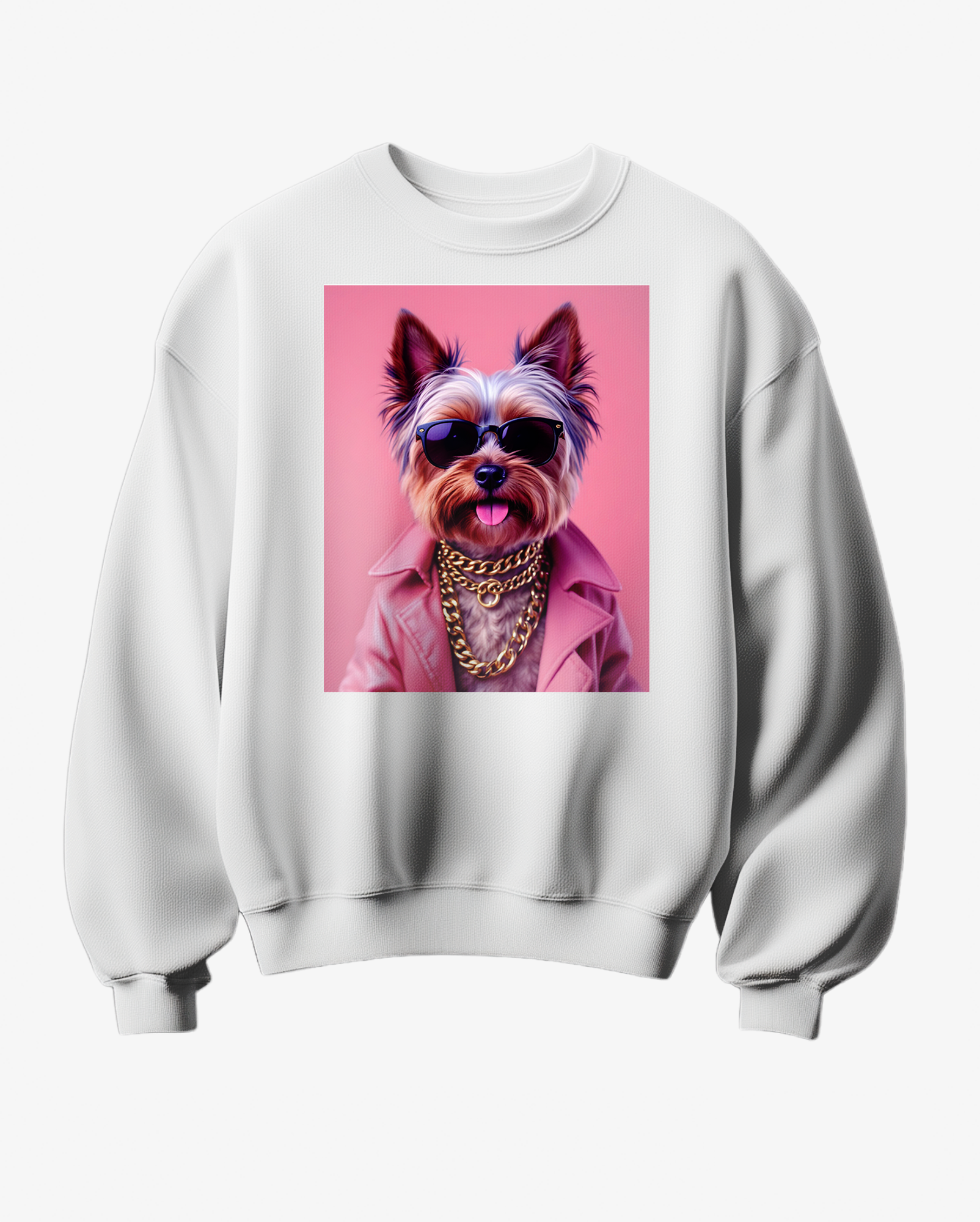 Sweatshirt Yorkie Pink & Gold Attitude - Camale