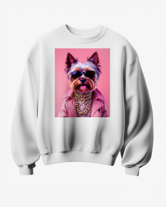 Sweatshirt Yorkie Pink & Gold Attitude - Camale