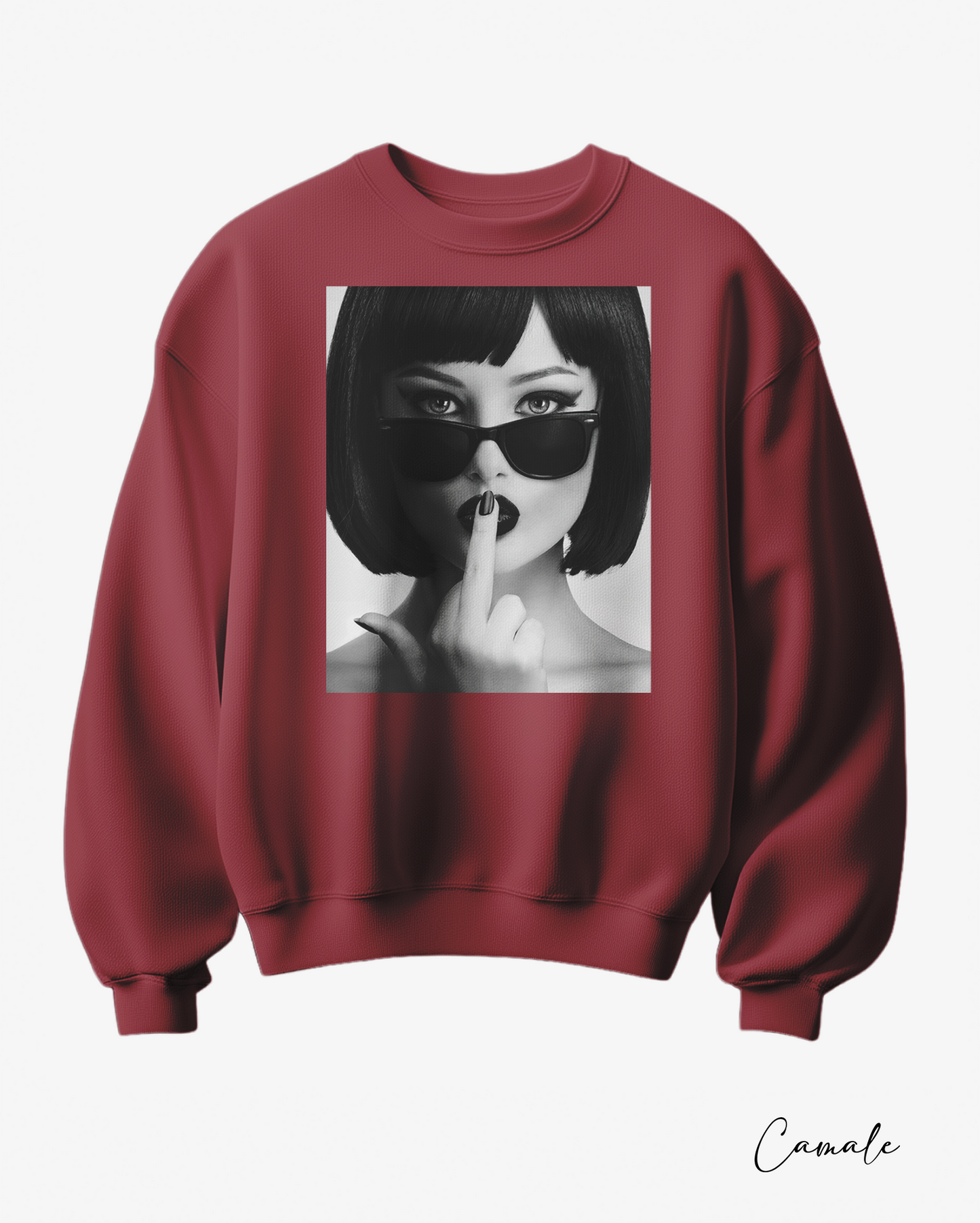 Sweatshirt Kiss My Midle - Camale