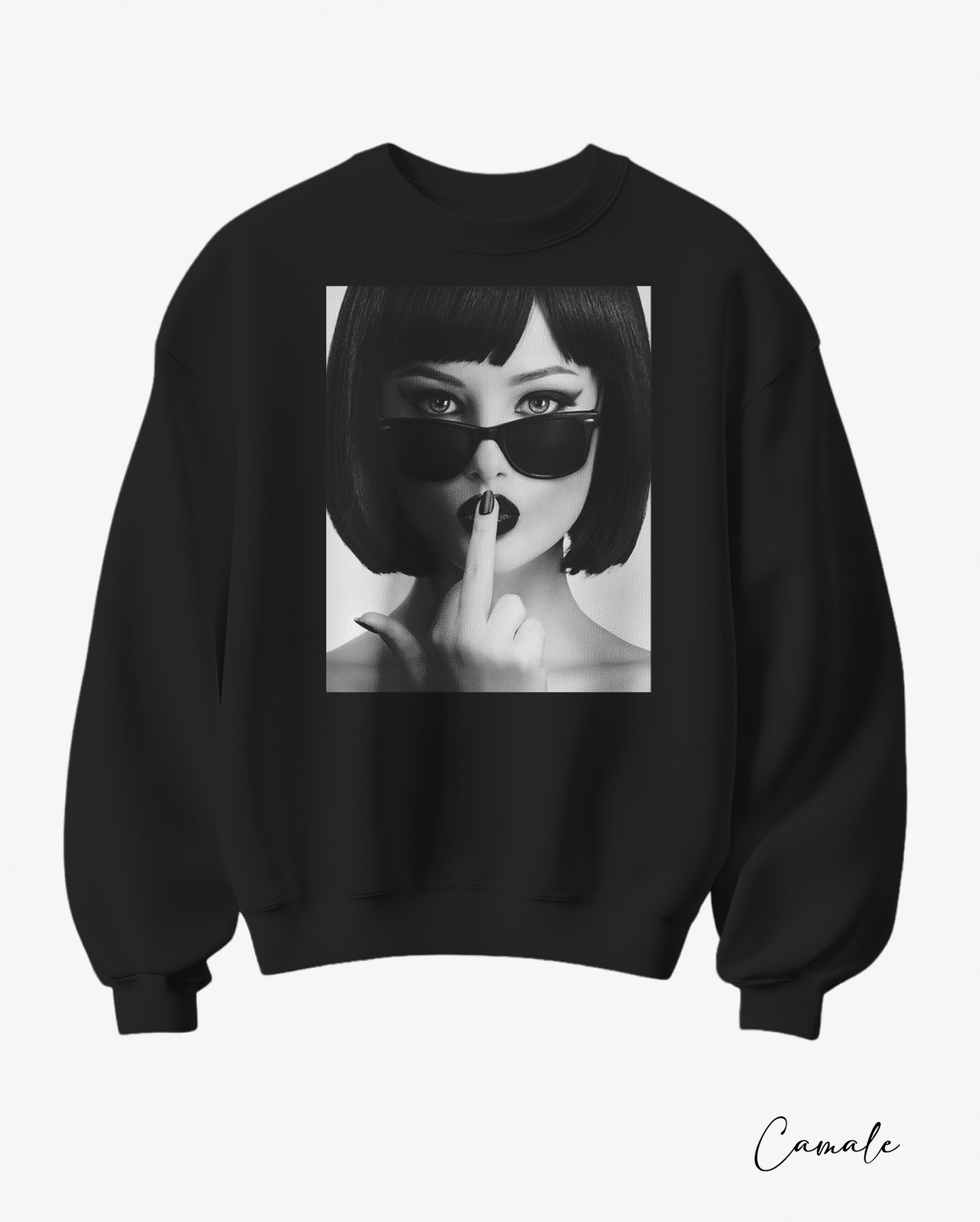 Sweatshirt Kiss My Midle - Camale