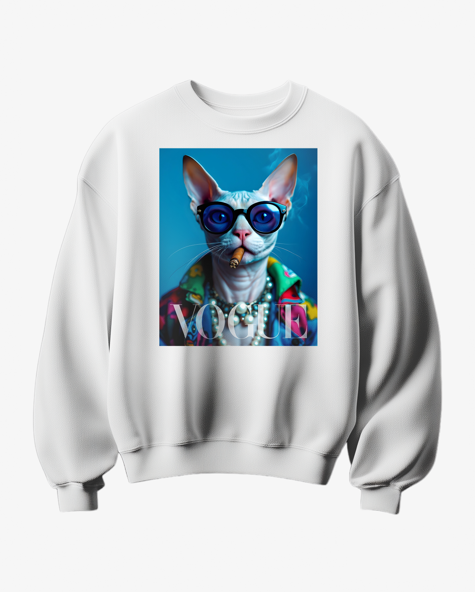 Sweatshirt Sphynx VG da Camalestore, com design de gato sphynx, em tecido macio e confortável, vista frontal na imagem.