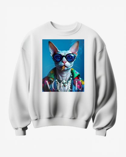 Sweatshirt Sphynx VG da Camalestore, com design de gato sphynx, em tecido macio e confortável, vista frontal na imagem.