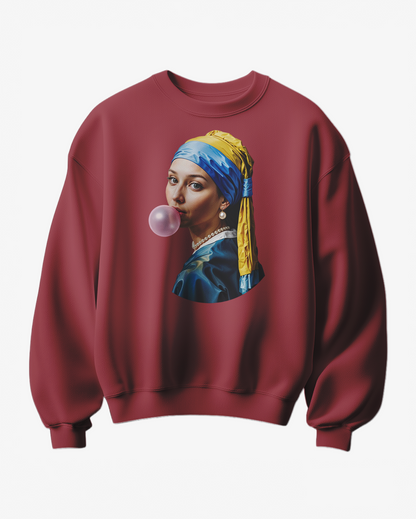 Sweatshirt Pearl Bubblegum da Camalestore com design confortável, cor rosa bubblegum e estilo casual, vista frontal.