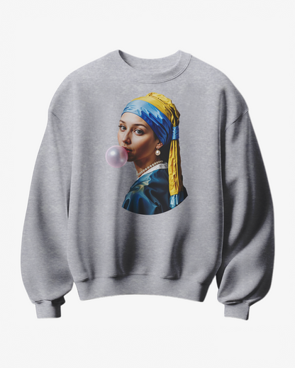 Sweatshirt Pearl Bubblegum da Camalestore, com design confortável e cor rosa bubblegum, vista frontal.