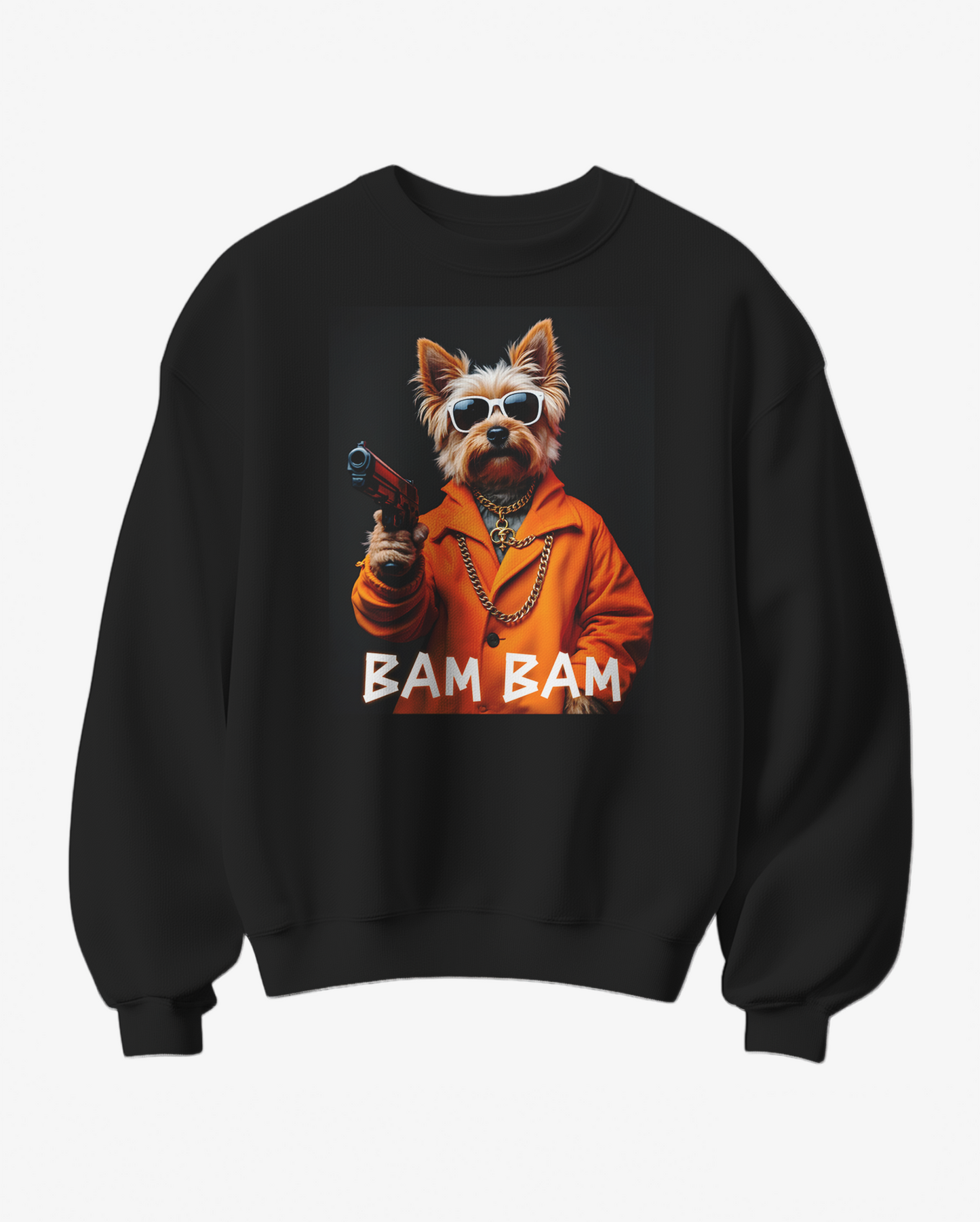 Sweatshirt Bam Bam da Camalestore, com design confortável e estilo casual, mostrado na imagem com detalhes da peça.